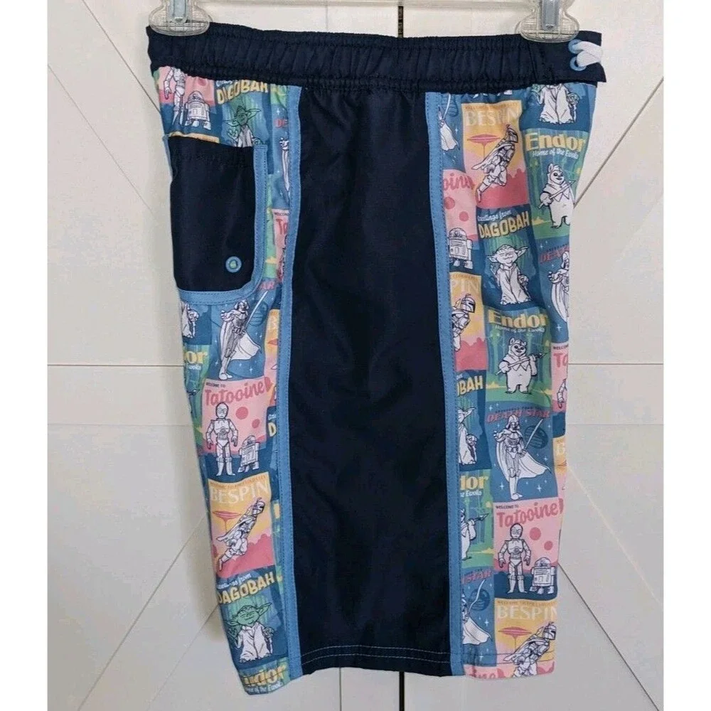 Star Wars Boys Swim Trunks 11/12 Yoda Vader Endor Board Shorts